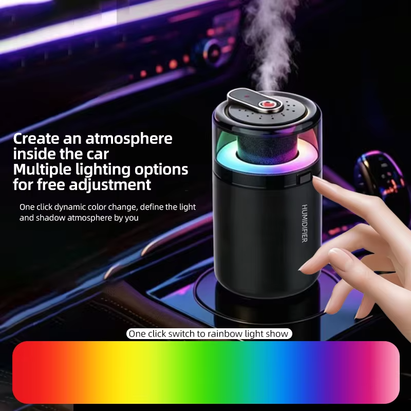 Portable 2 in 1 Car Humidifier Aroma Diffuser Color RGB LED Light Silent USB Mini Mist Sprayer Air Freshener Deodorizer For Auto