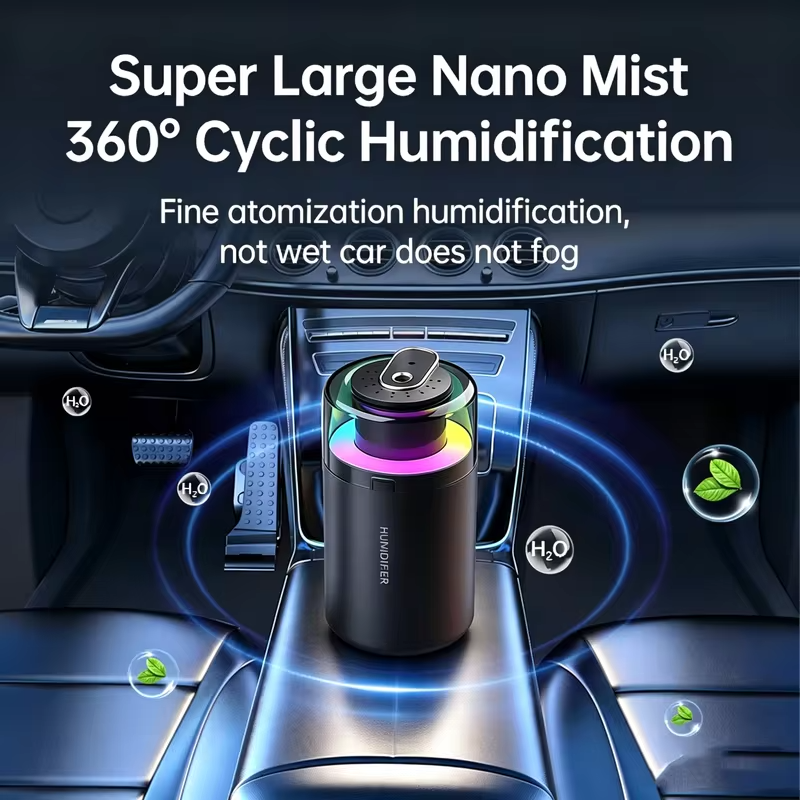 Portable 2 in 1 Car Humidifier Aroma Diffuser Color RGB LED Light Silent USB Mini Mist Sprayer Air Freshener Deodorizer For Auto