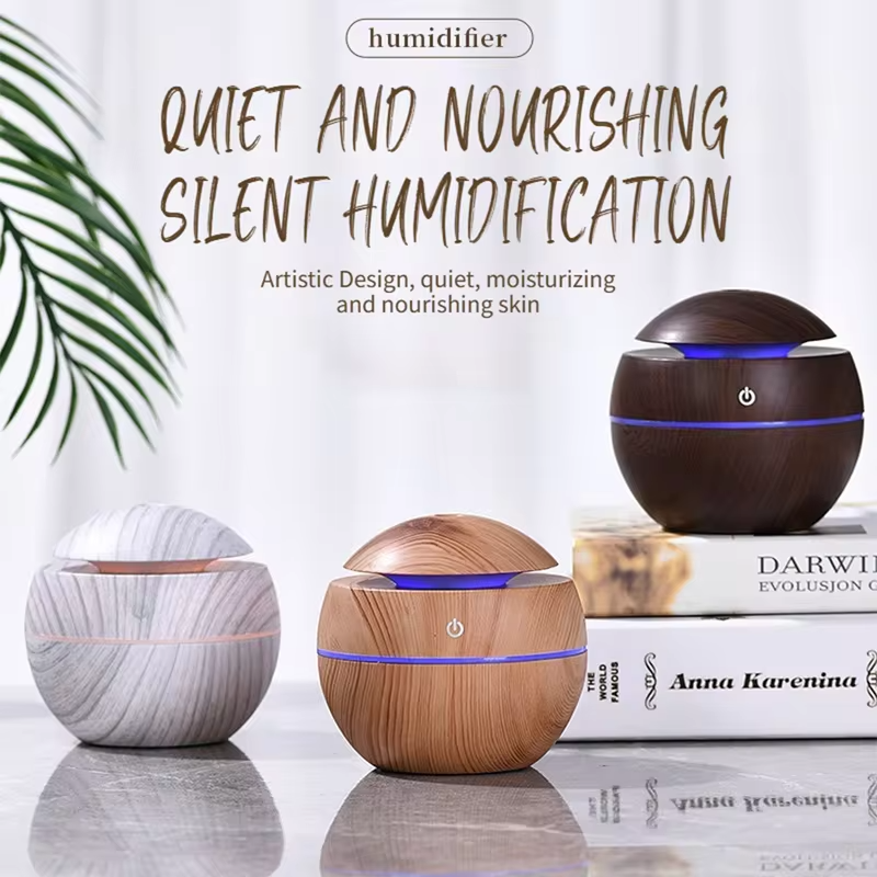 Desktop mini personal ultrasonic humidifier aromatherapy with colorful LED night light, office, bedroom, dorm room, USB power