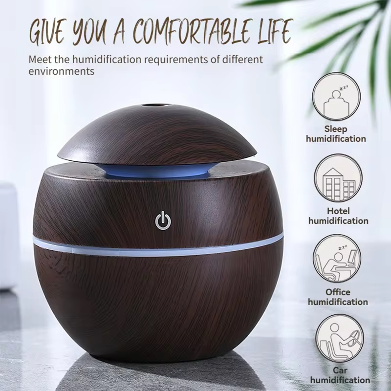 Desktop mini personal ultrasonic humidifier aromatherapy with colorful LED night light, office, bedroom, dorm room, USB power