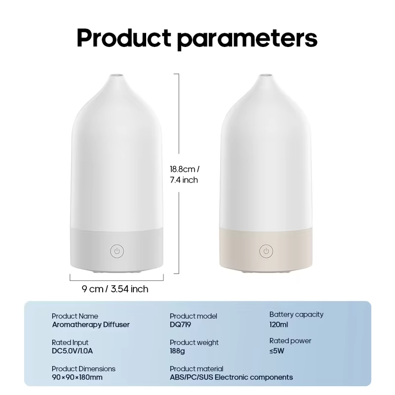 KINSCOTER New Aroma Diffuser 120ml Portable Silent Air Humidifier Colorful Night Light Essential Oil Diffuser for Room Home