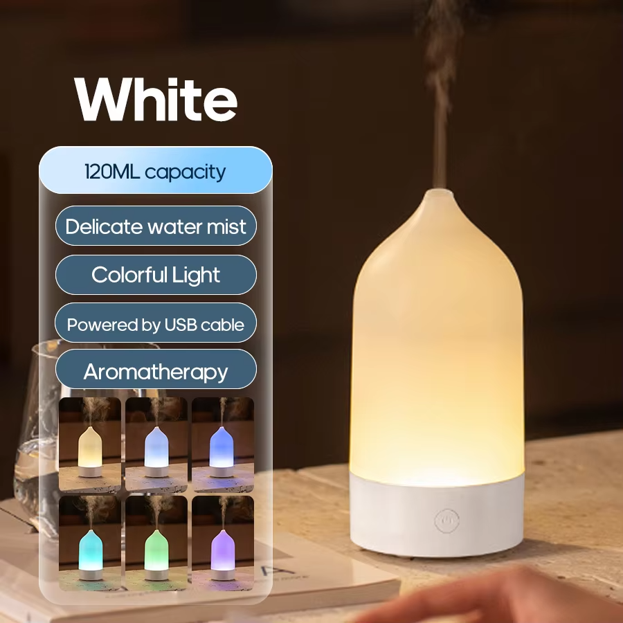 KINSCOTER New Aroma Diffuser 120ml Portable Silent Air Humidifier Colorful Night Light Essential Oil Diffuser for Room Home