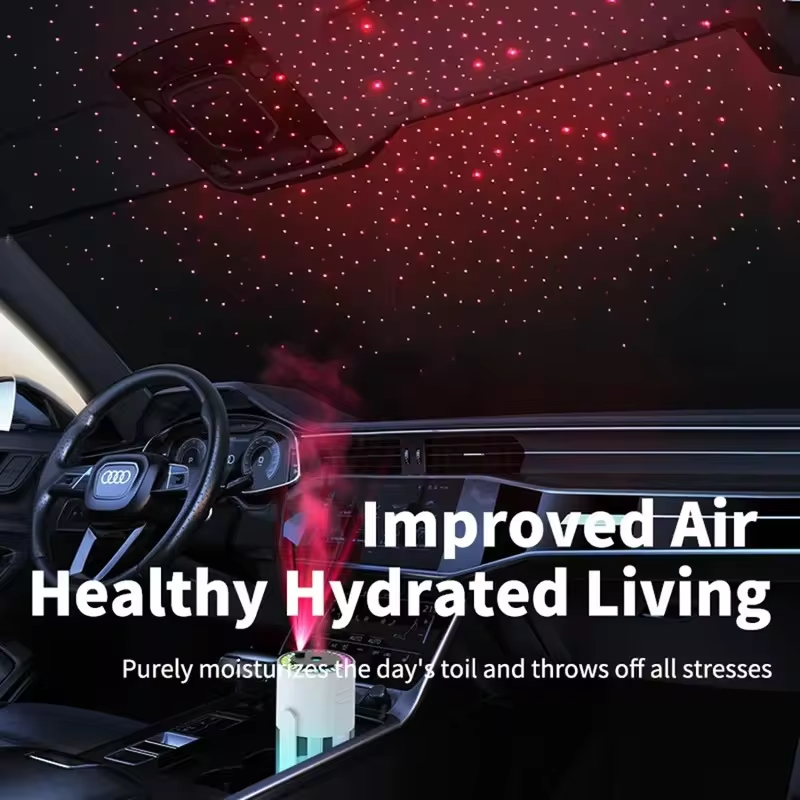 Desktop Air Car Humidifier Projection Starry Sky Top Shaking Head Humidifier Creative Hydration USB Spray Shaking Head Machine