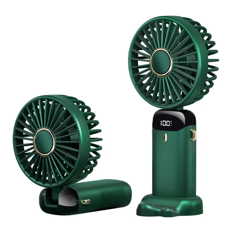 USB Handheld Mini Fan Foldable Portable Neck Hanging Fans 5 Speed Rechargeable Fan with Phone Stand
