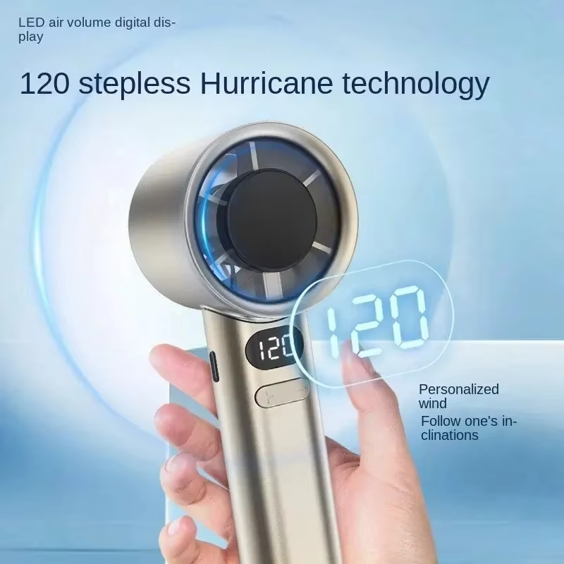 5000mah Handheld Mini Fan Electric Hand Fans Ice Compress High-Speed Cooling USB Rechargeable Portable LED Display Fan 2026 New