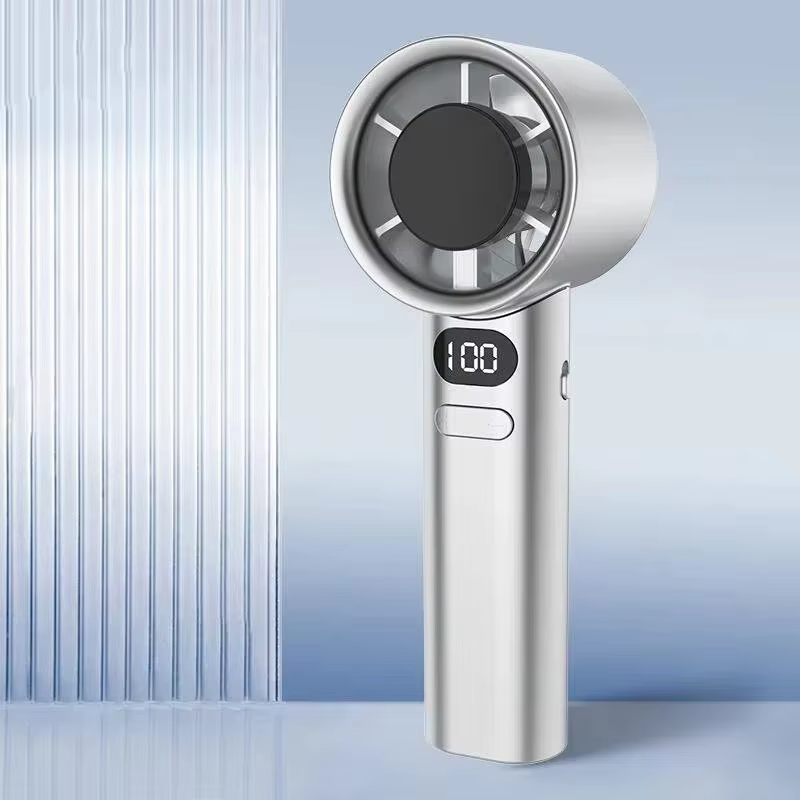 5000mah Handheld Mini Fan Electric Hand Fans Ice Compress High-Speed Cooling USB Rechargeable Portable LED Display Fan 2026 New
