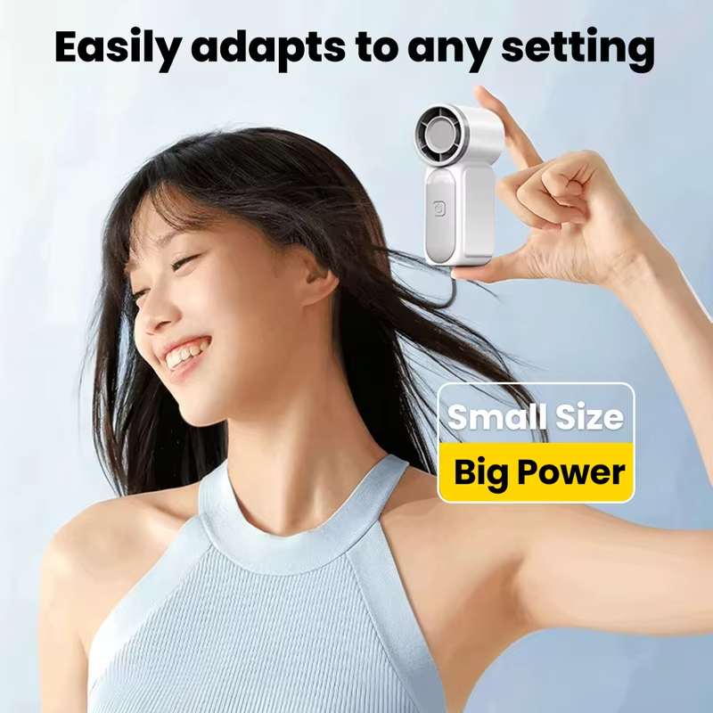 Portable Handheld Mini Fan 5 Speed Adjust Type C Rechargeable Fan Digital Display Desktop Fan Outdoor