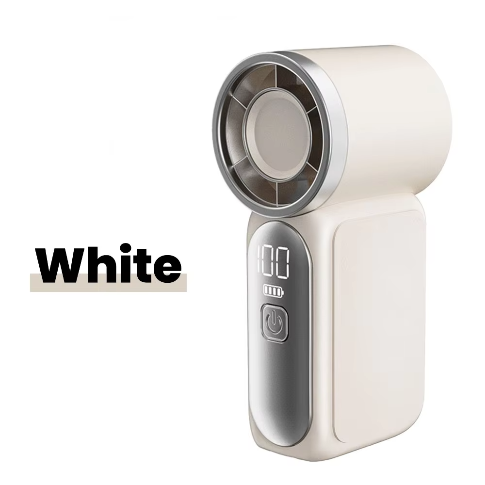 Portable Handheld Mini Fan 5 Speed Adjust Type C Rechargeable Fan Digital Display Desktop Fan Outdoor