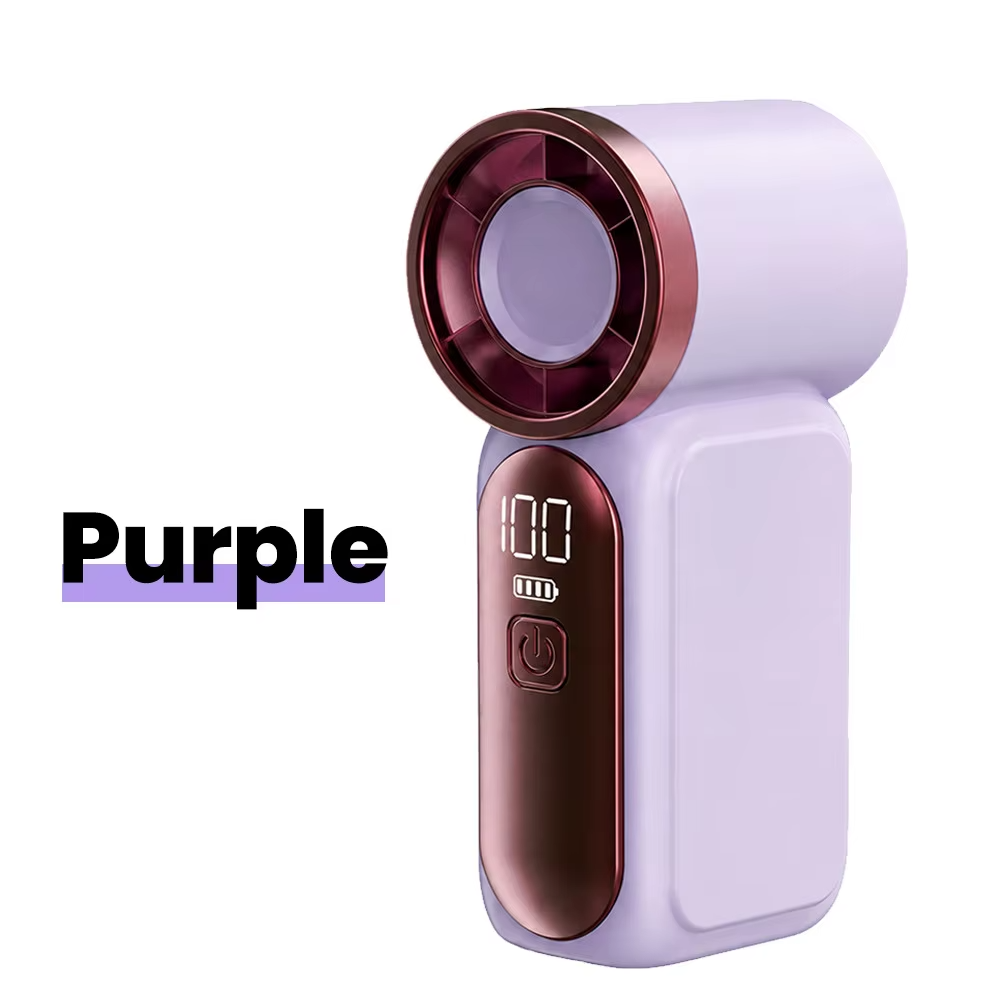 Portable Handheld Mini Fan 5 Speed Adjust Type C Rechargeable Fan Digital Display Desktop Fan Outdoor