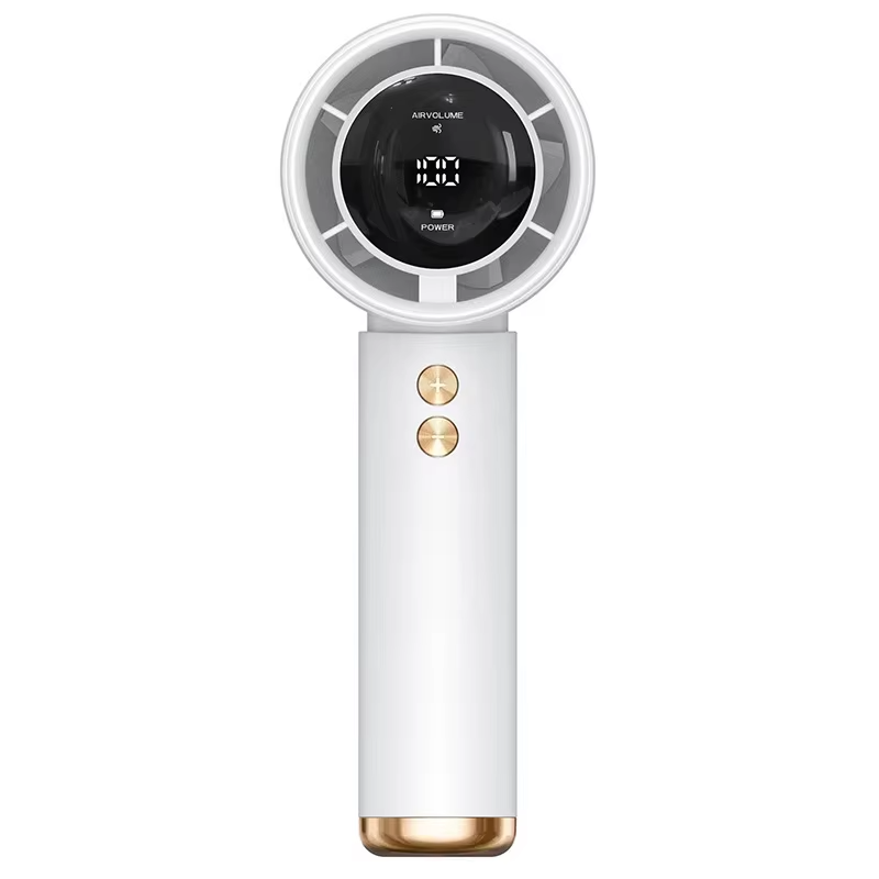 Lenovo Mini Portable Handheld Turbo Fan USB Rechargeable Air Cooler with LED Display, High-Speed Quiet Cooling for Outdoor Use
