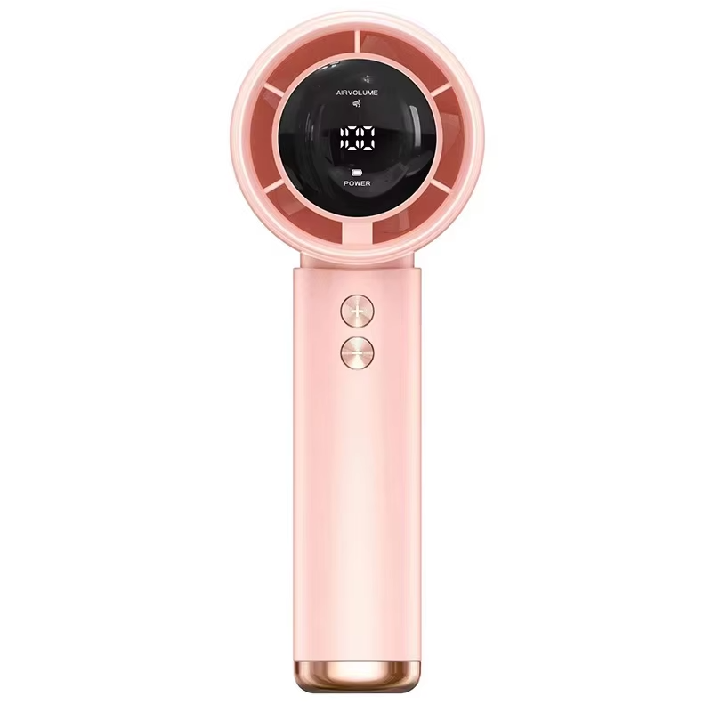 Lenovo Mini Portable Handheld Turbo Fan USB Rechargeable Air Cooler with LED Display, High-Speed Quiet Cooling for Outdoor Use